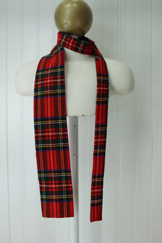 Rooster Vintage Wool Necktie - Rare Royal Stewart Tartan Scotland - 54" X 3"
