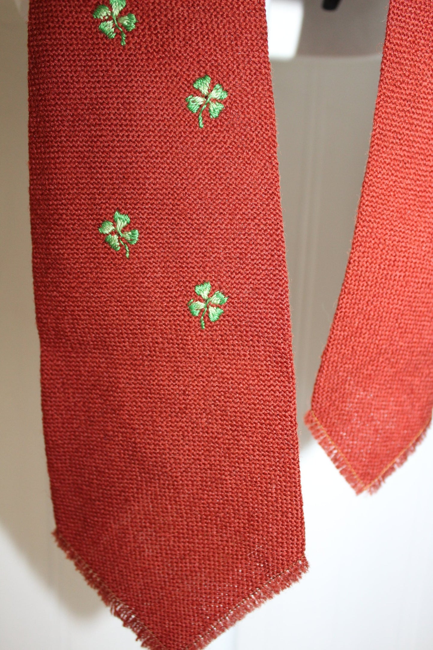 TEWA Embroidered Wool Necktie - Native American Hand Loomed - Santa Fe Mkt hand embreodery