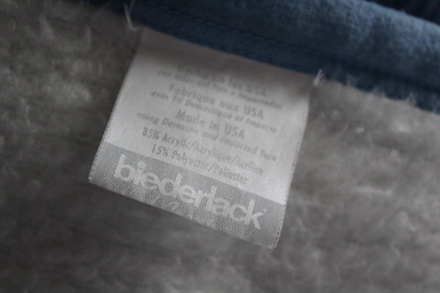 Biederlack Wearable Blanket Zipper Snaps Acrylic Poly Blue White Great maker tag