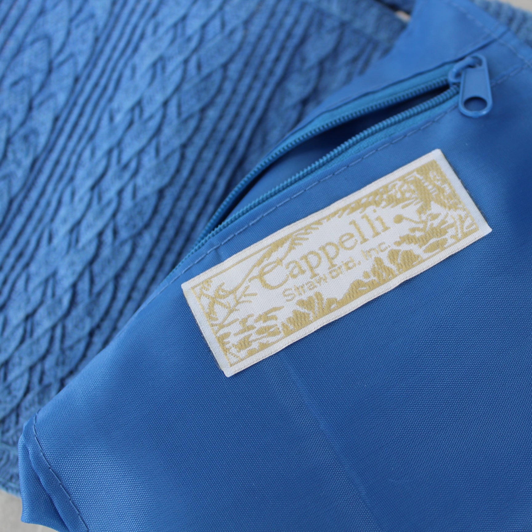 Capelli Small Shoulder Handbag Blue Woven Paper Handbag Unique orig ribbon tag