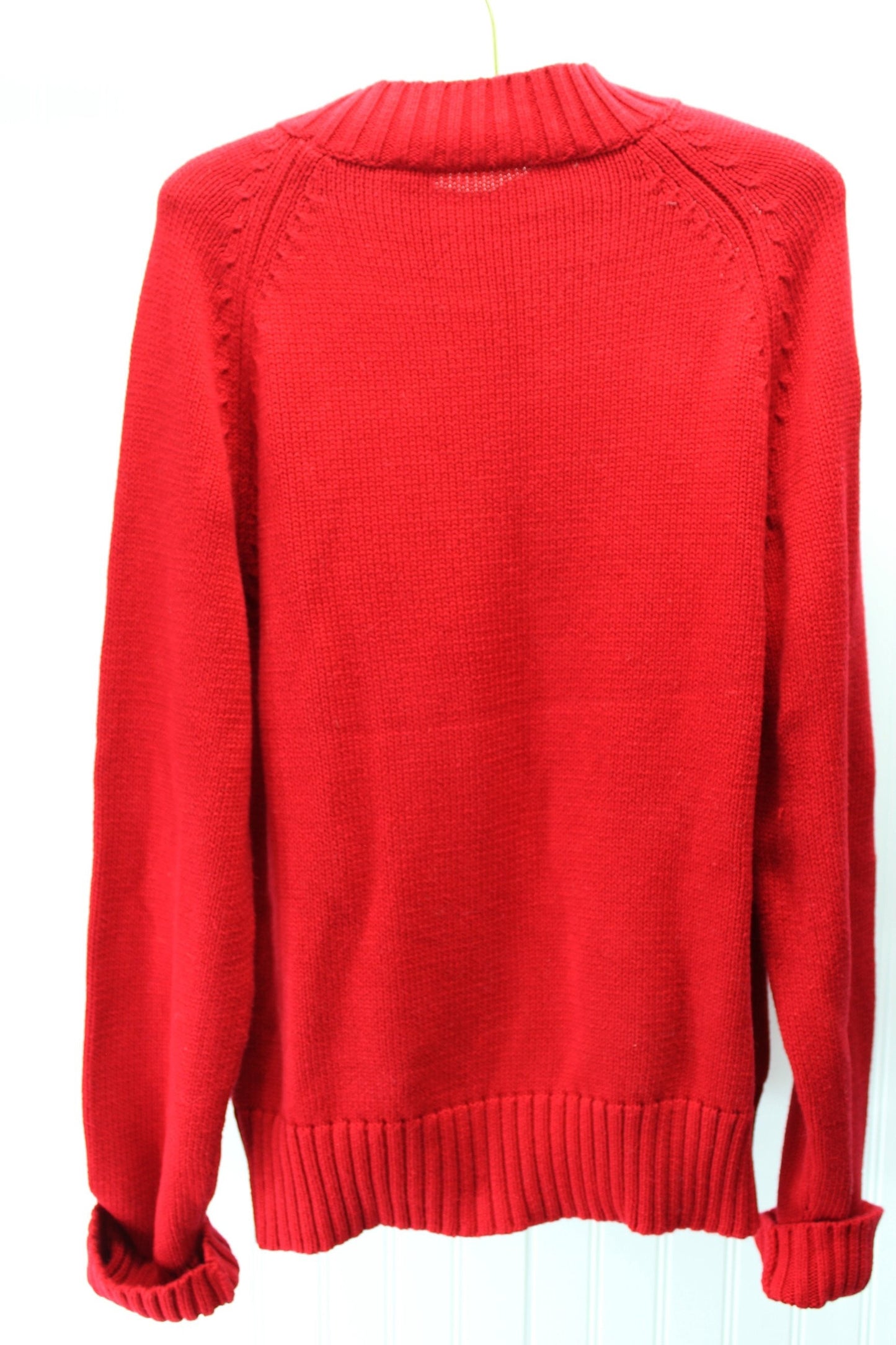POLO Lauren Sweater Knit Pullover Vintage Red Heavy Cotton Flag Design Unisex icon