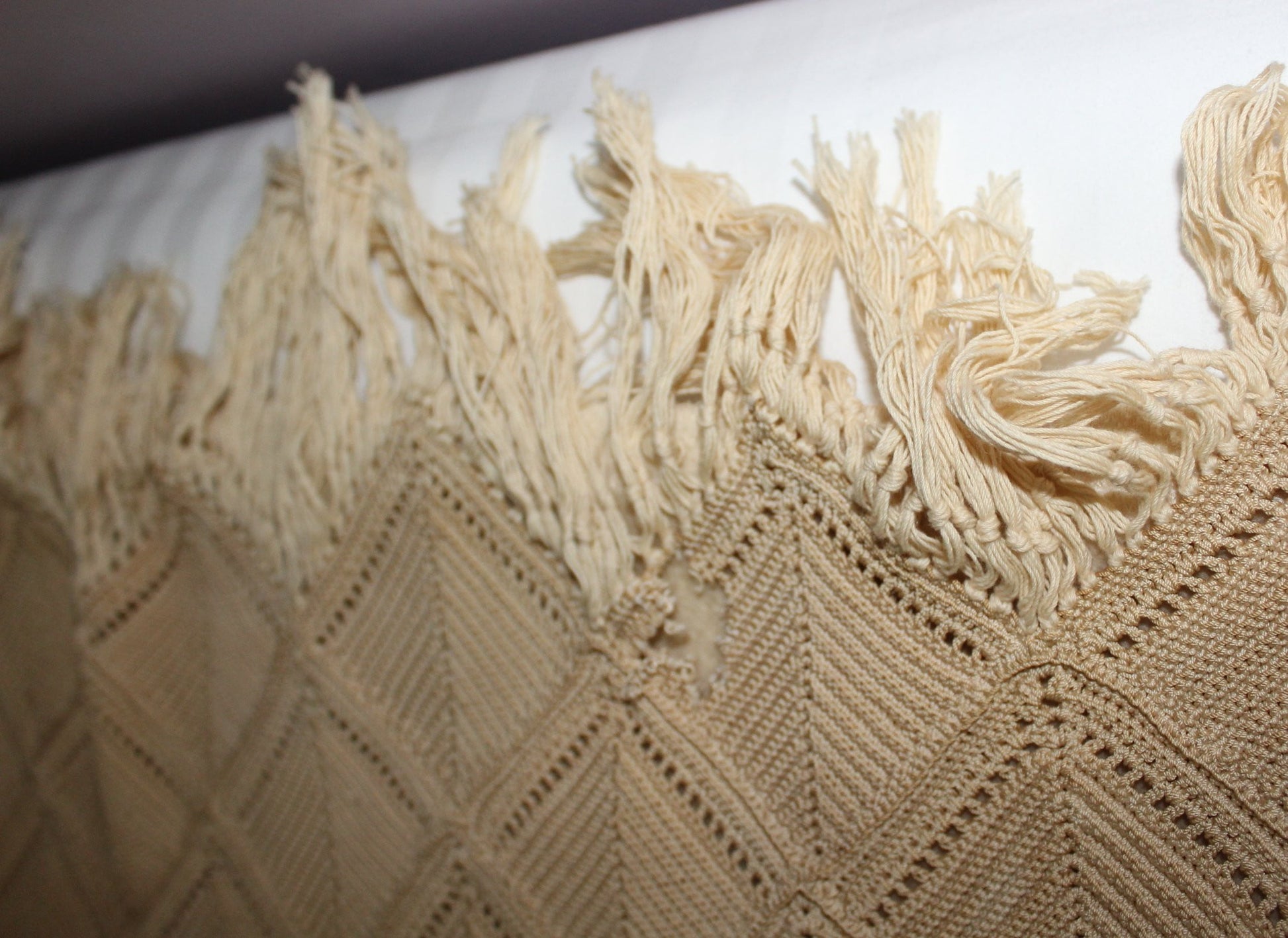 Vintage Antique Crochet Coverlet Bedspread Ecru Hand Made Very Heavy Cotton special price