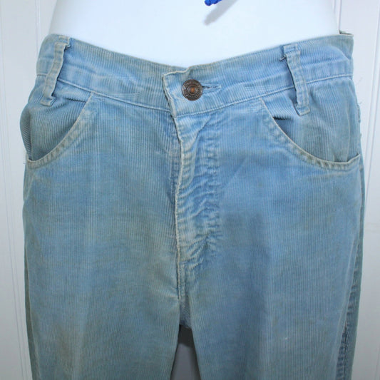 Vintage Levi's Skate Boarder Distressed Blue Cord Jeans 517 - Early 1990s - White Tab one of kind