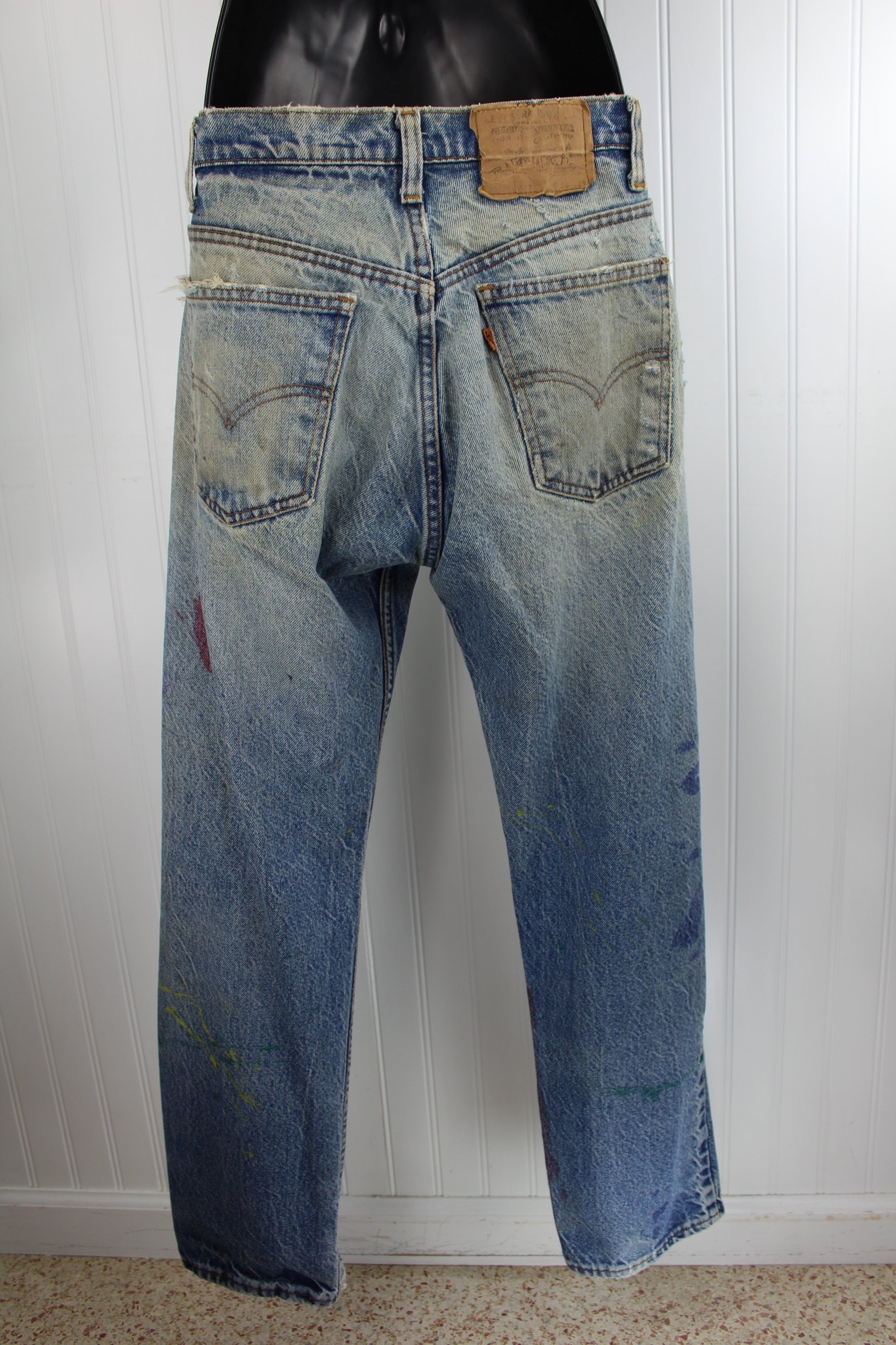 Vintage Levi's Skate Boarder Superbly Distressed Painted Jeans