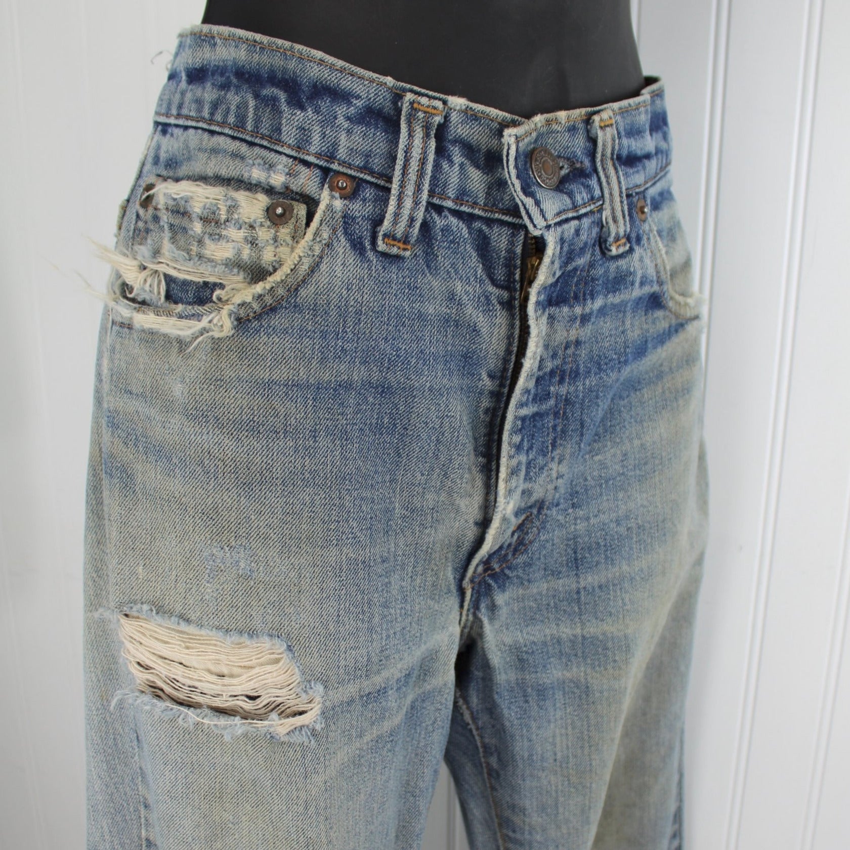 Vintage Levi's Skate Boarder Distressed Grunge  Jeans - Early 1990s - Waist 29" Red Tab  ooak