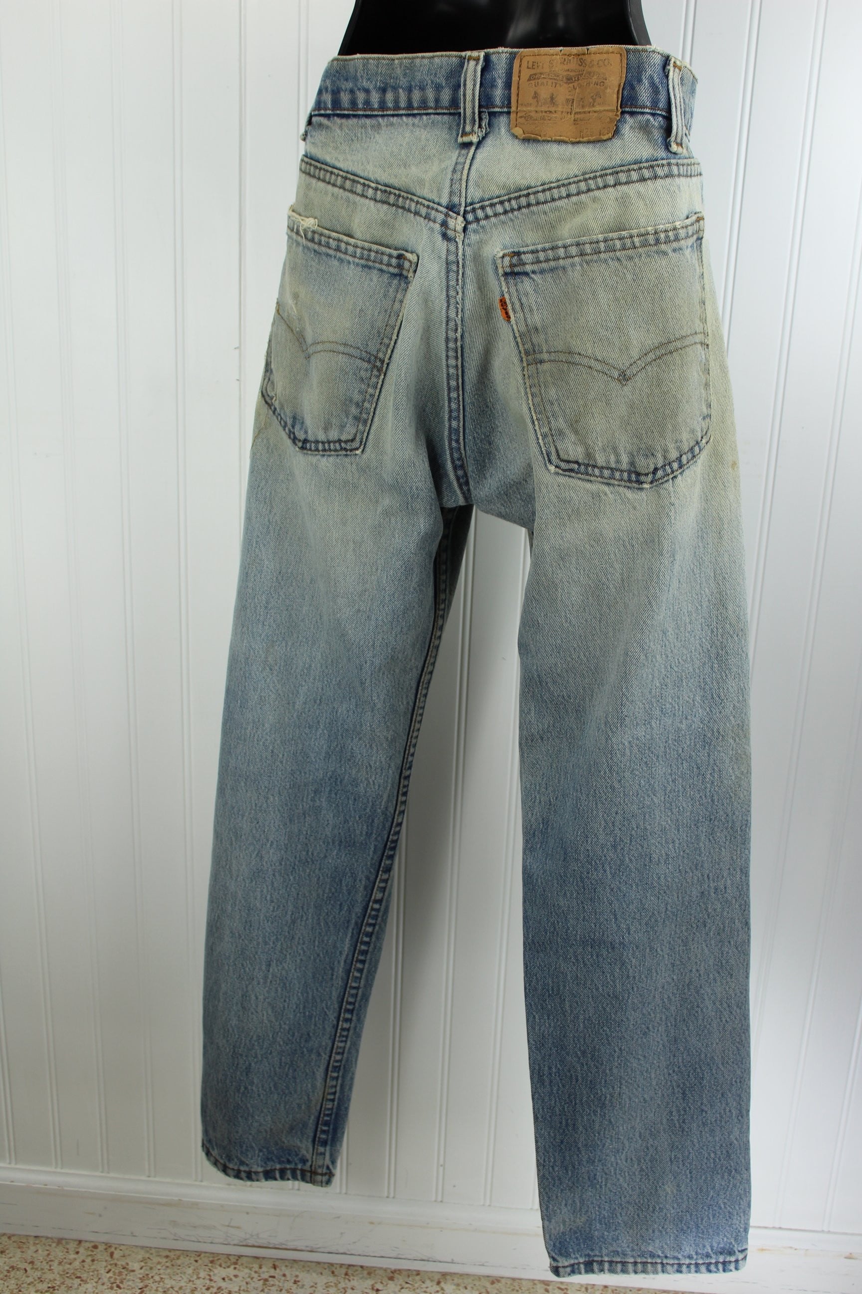 Vintage Levi's Skater Boarder Heavy Distress Grunge Jeans - Early 1990s - Orange Tab  collectible