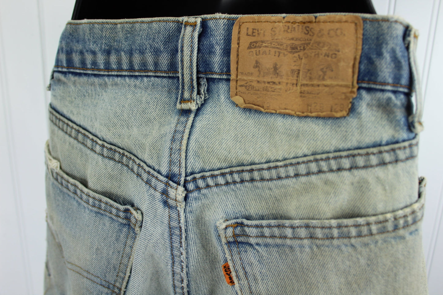 Vintage Levi's Skater Boarder Heavy Distress Grunge Jeans - Early 1990s - Orange Tab levi strauss san fran