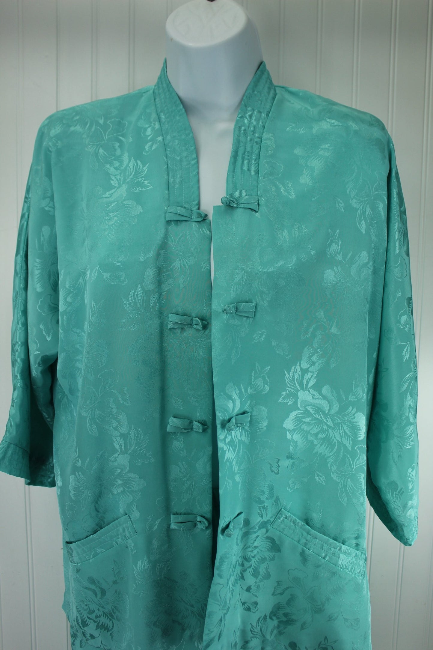 Polynesian Casuals Hawaii Charming Vintage Lounge Pants Suit  - Turquoise Aqua Polyester probably size 10 current