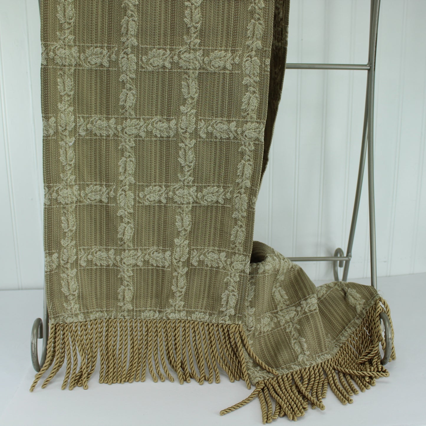 Heavy Fringed Table Runner Decor Shawl Shades Coffee Brown 74" X 12" shoulder wrap for coat suit