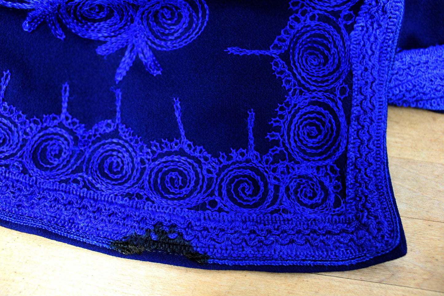 Islam Embroidered Dress Cloak - Turkey Morocco - Dark Blue - tassel Head Cover one stain