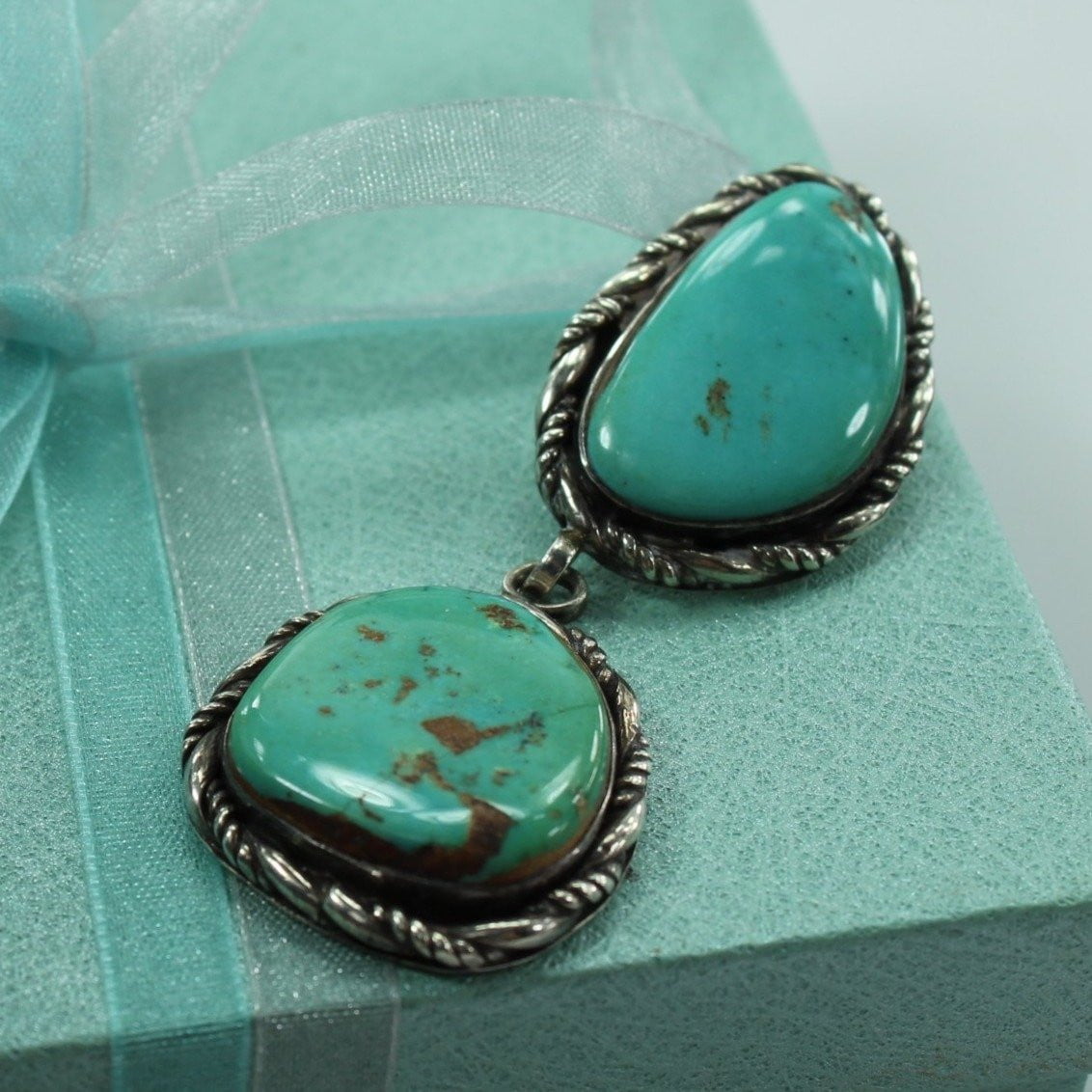 Turquoise Double Pendant Navajo Vintage great gift