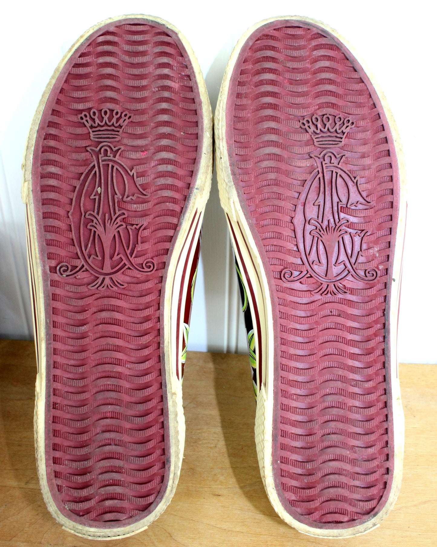 Christian Audigier Leather Shoes 195 Est. Charmed Life Skull Crossbones Rhinestones Flowers Women's 8 artistic soles