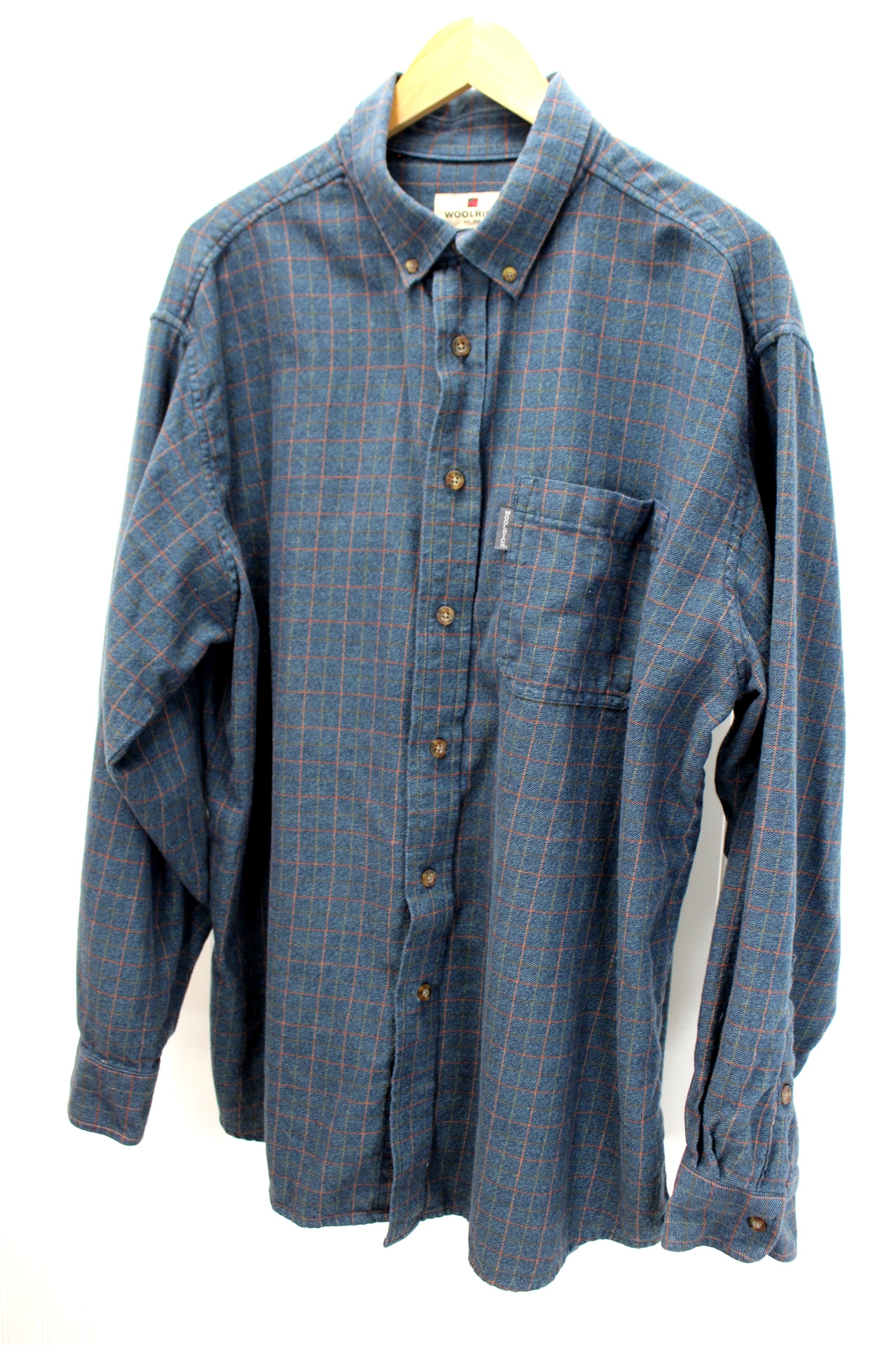 Woolrich Men's Cotton Shirt Long Sleeve XL - Windowpane Plaid India