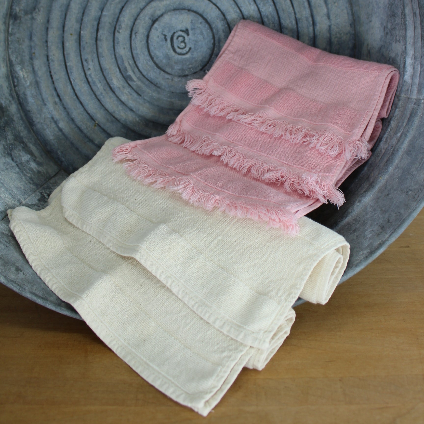 Finger Tip Towels 5 for Cross Stitch DIY  - Unused estate - 2 Sizes Natural Pink
