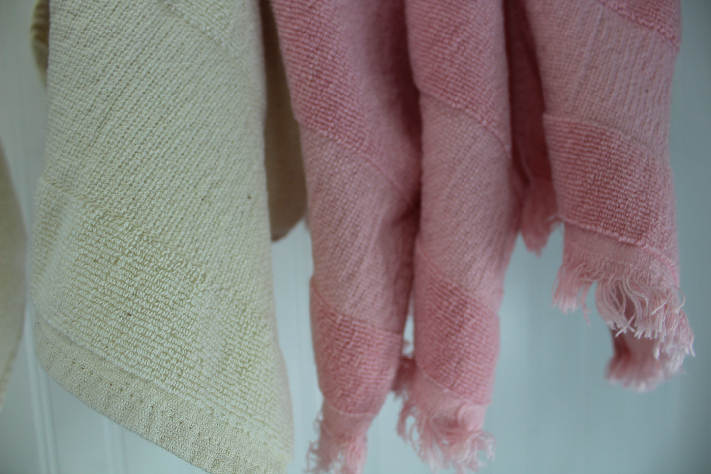 Finger Tip Towels 5 for Cross Stitch DIY  - Unused estate - 2 Sizes Natural Pink  Embroidery supply