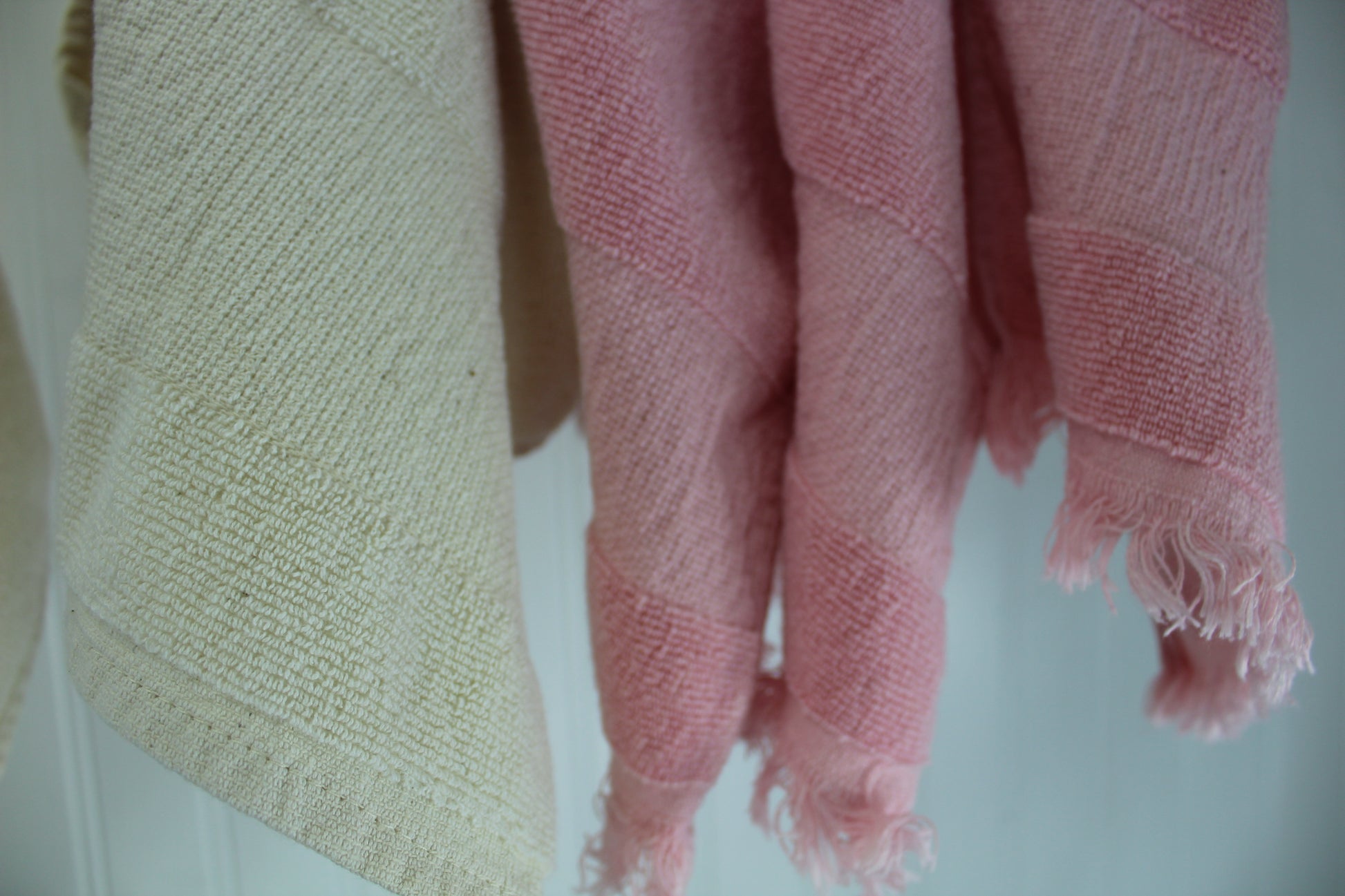 Finger Tip Towels 5 for Cross Stitch DIY  - Unused estate - 2 Sizes Natural Pink  Embroidery supply