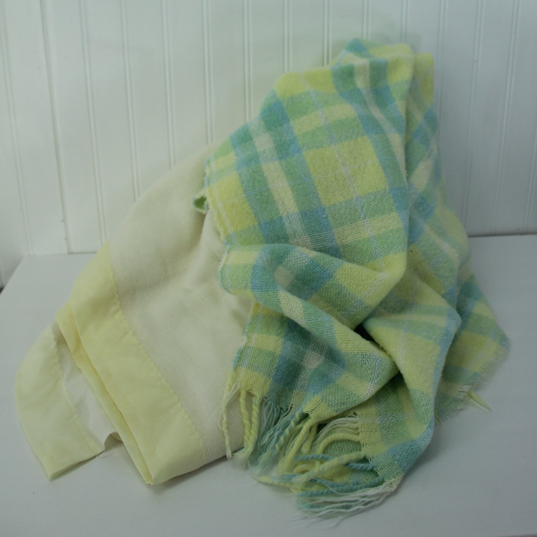 Pair (2) Blankets - small All Mine Acrylic & Ivory Cotton Blend Light Weight lap robe