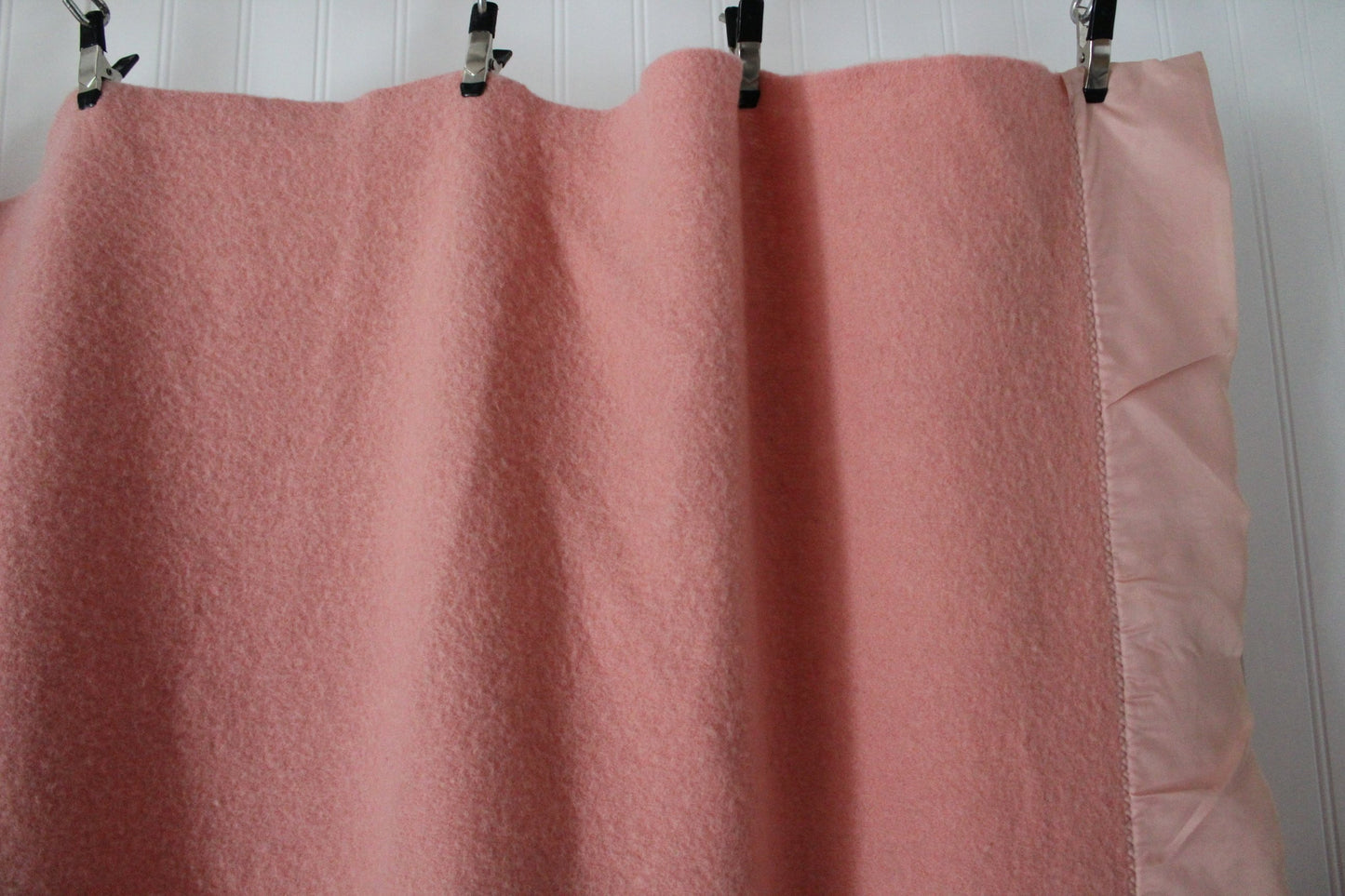 St Marys Ohio Wool Blanket Pink Pale Rose Vintage all season