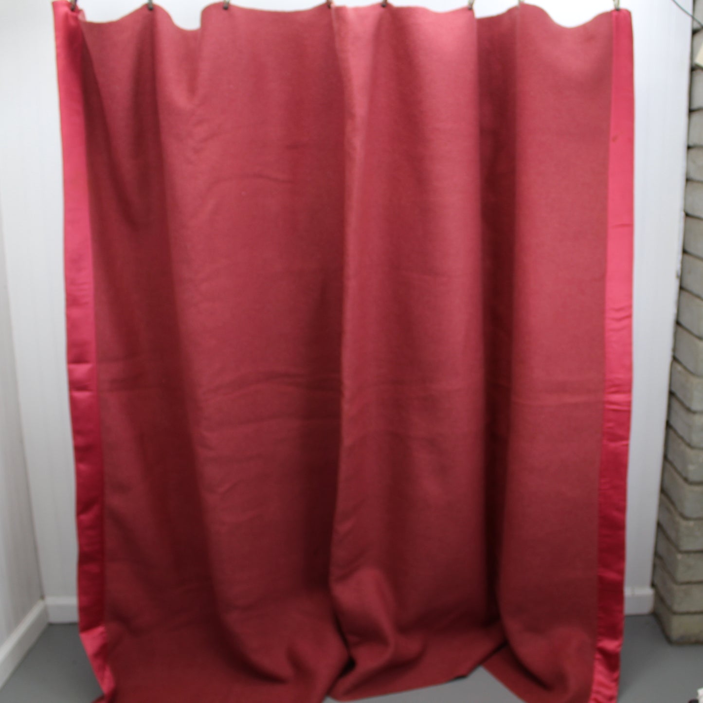 Rosie Red Wool Blanket Matching Satin Binding Special Price 72" X 88"