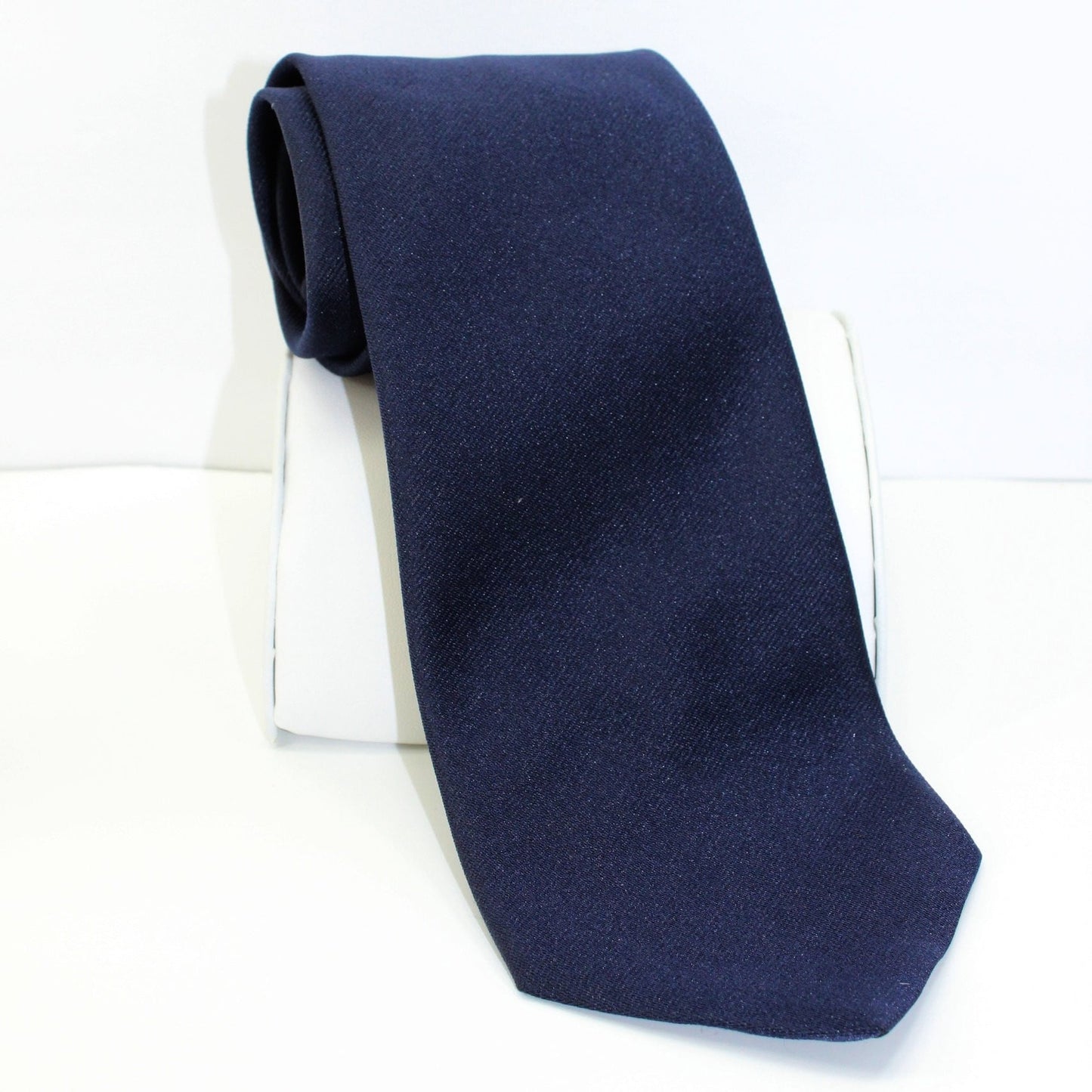 Puritan Solid Navy Dark Blue Polyester Tie - Twill Weave