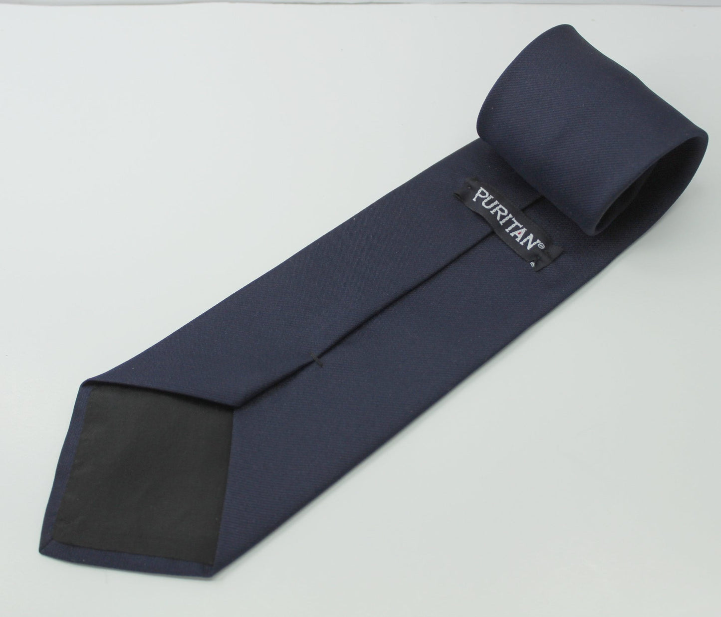 Puritan Solid Navy Dark Blue Polyester Tie - Twill Weave waitstaff