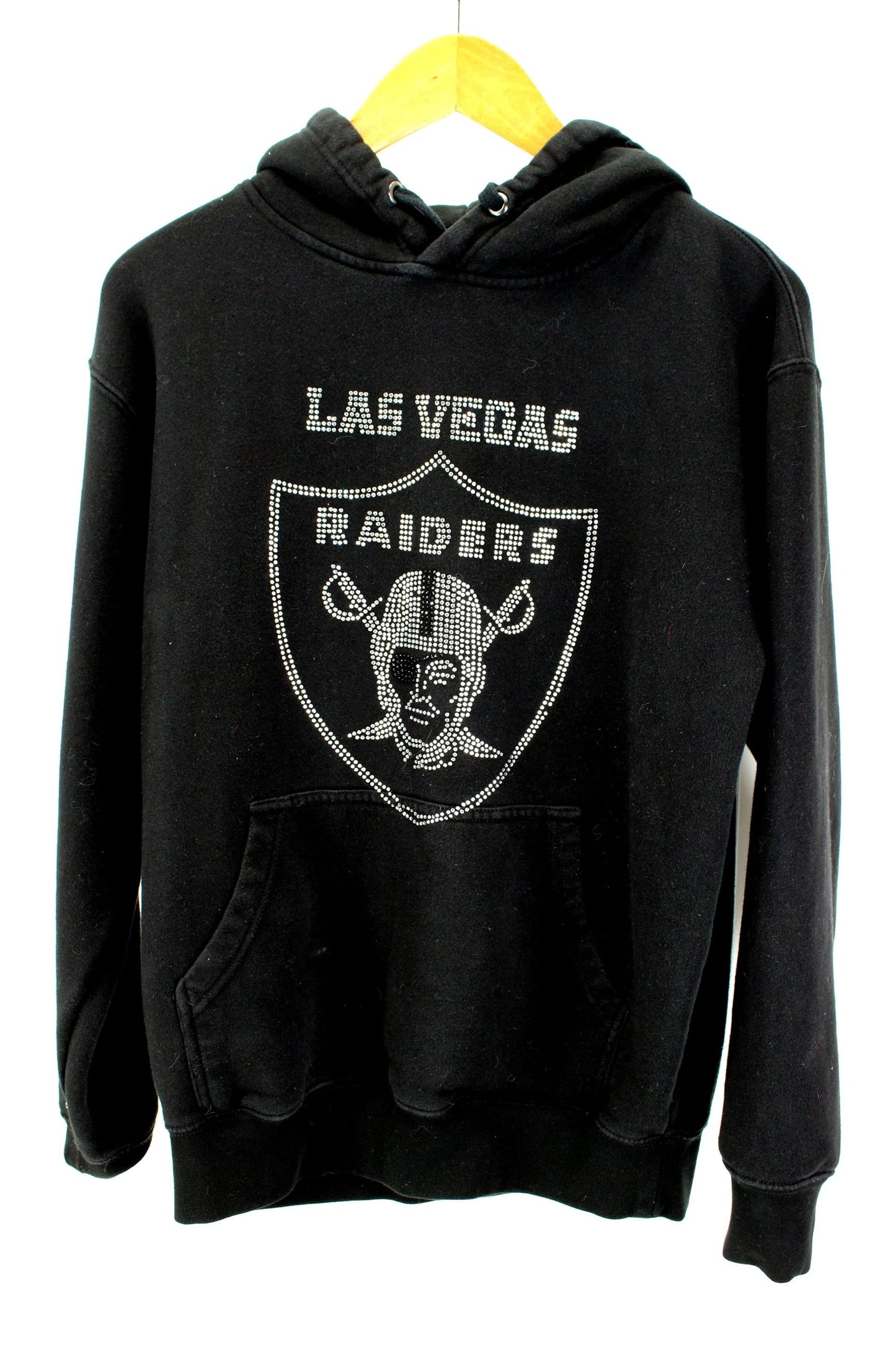 Las Vegas Raiders Sparkly Hoodie Sweatshirt - Pro BP Black Cotton Poly