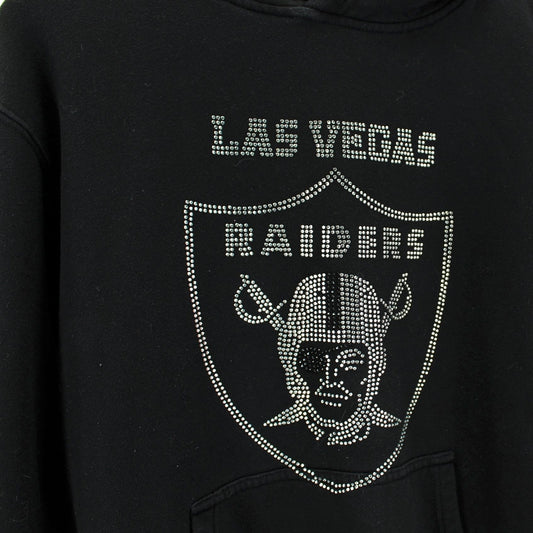 Las Vegas Raiders Sparkly Hoodie Sweatshirt - Pro BP Black Cotton Poly sprkling logo 