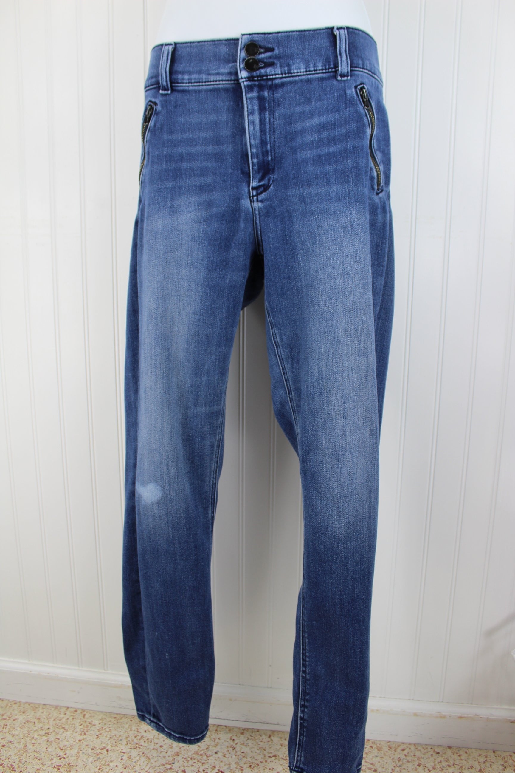 Vintage NY & Co Soho Jeans High Waist Leggings  - Zip Faux Pockets