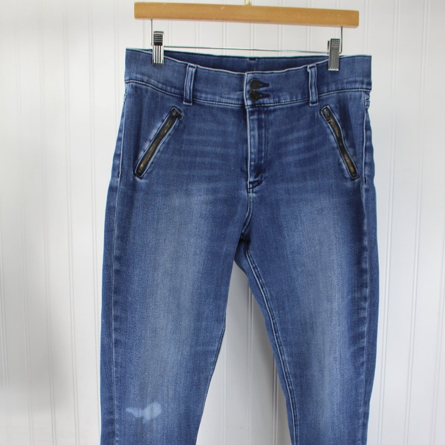 Vintage NY & Co Soho Jeans High Waist Leggings  - Zip Faux Pockets vintage denim leggings