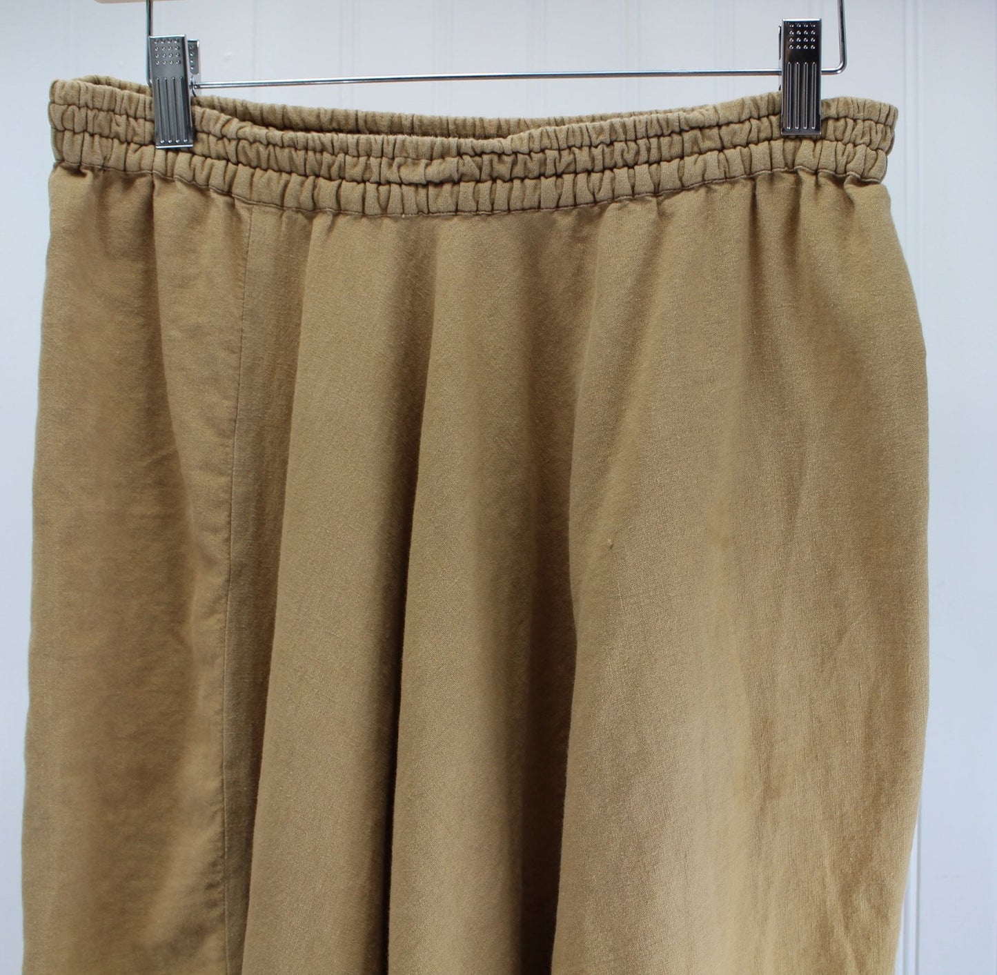Vintage Lila Harem Aladdin Pants - Beige Cotton Linen elastic waist