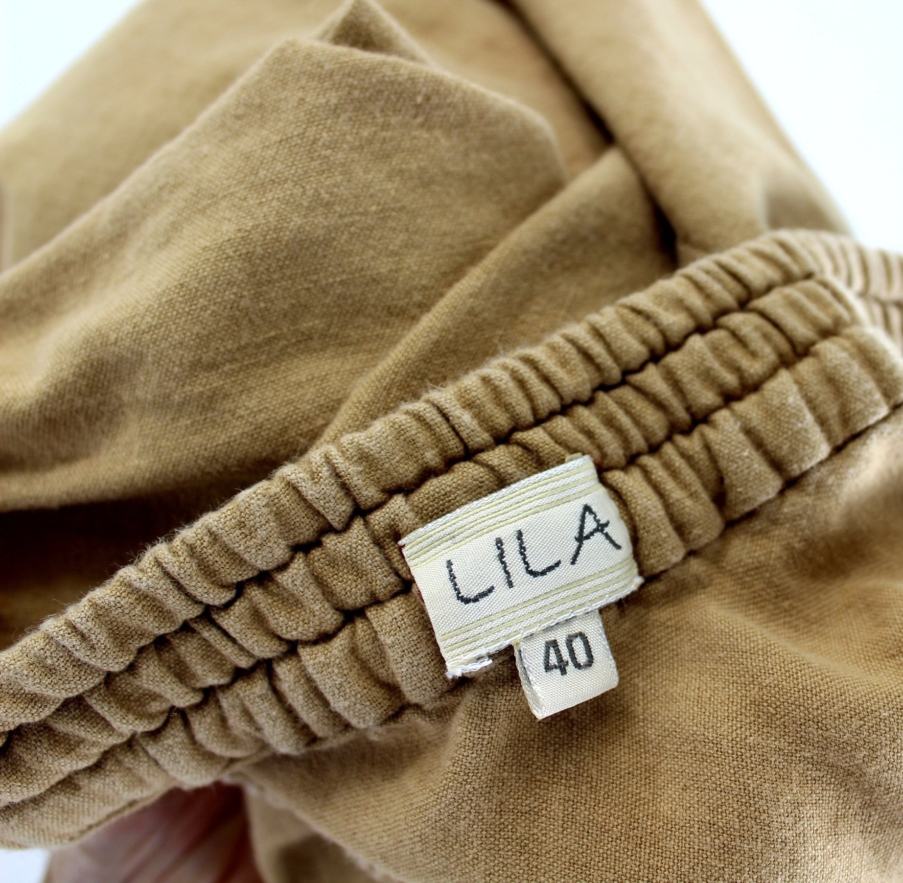 Vintage Lila Harem Aladdin Pants - Beige Cotton Linen marked size 40