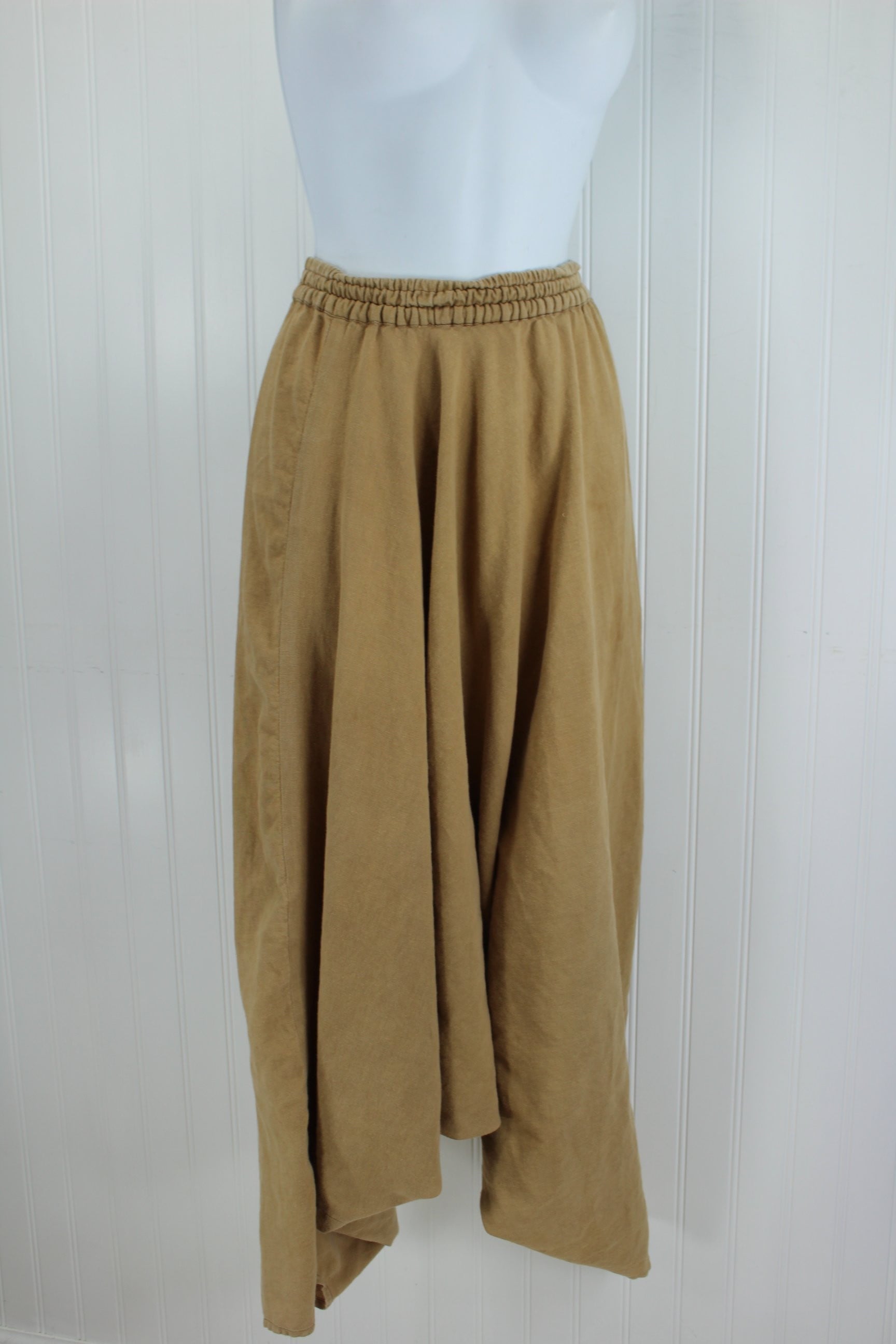 Vintage Lila Harem Aladdin Pants - Beige Cotton Linen