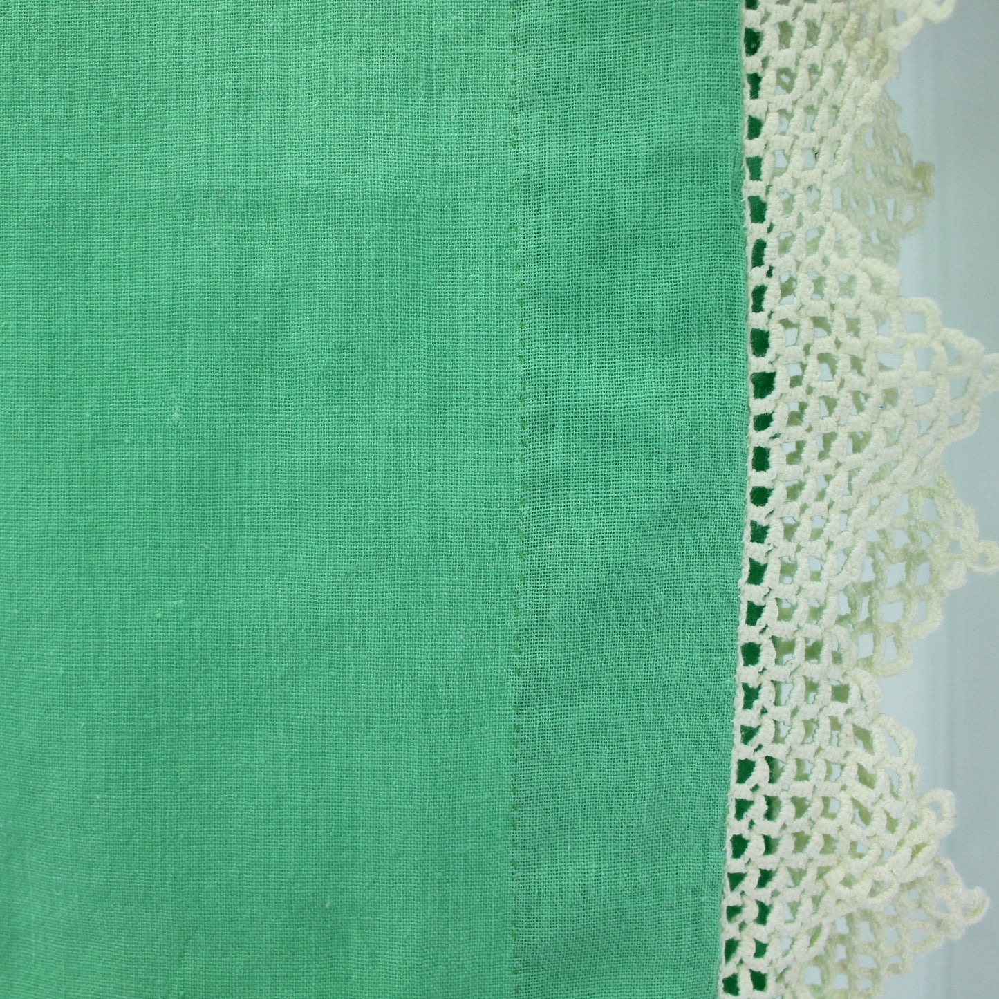 Green Linen Table Runner Dresser Cloth Pillow Cover MCM