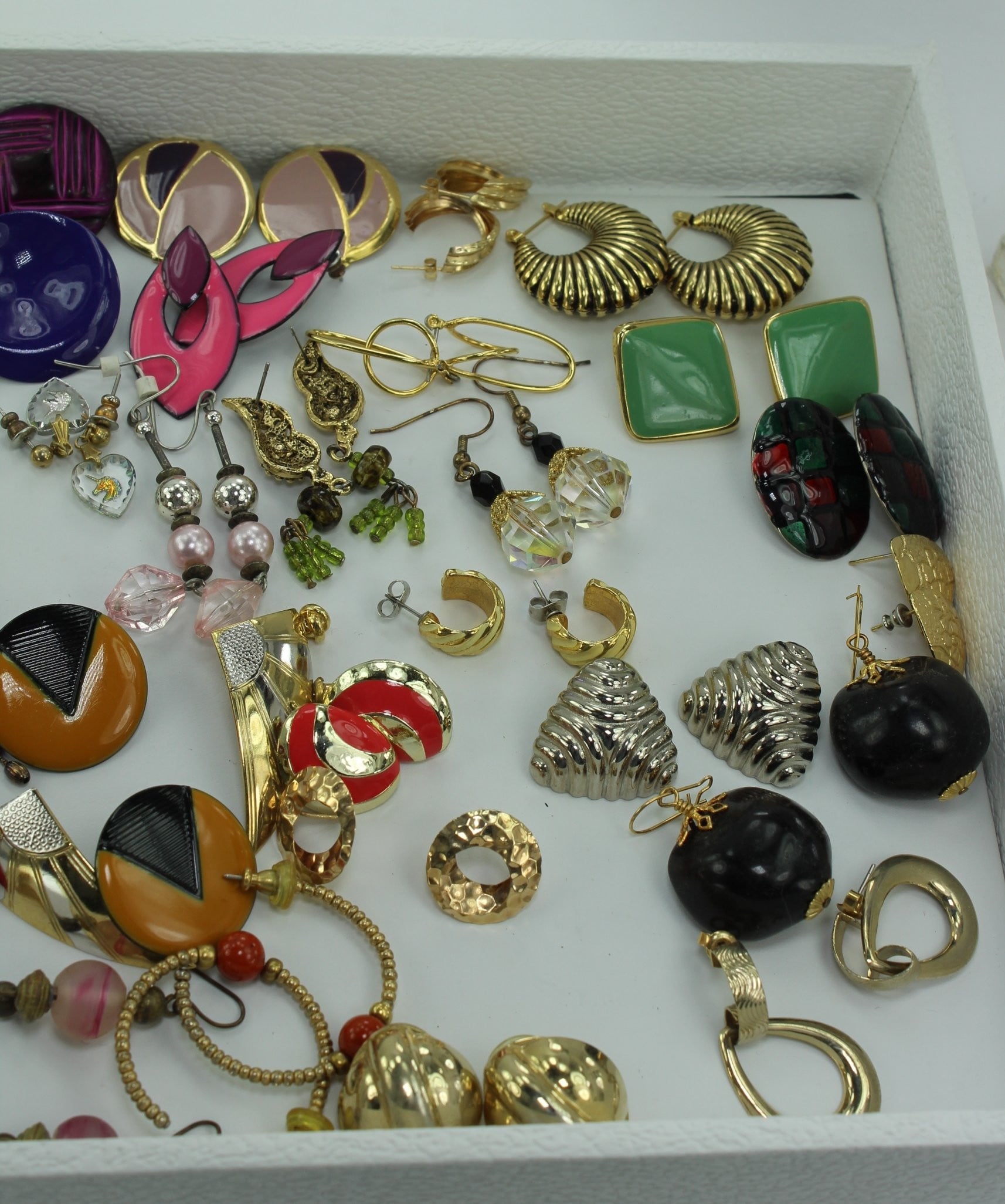 Earrings Lot 46 Pairs from Estates Wearable Unmarked Variety from Estates resales