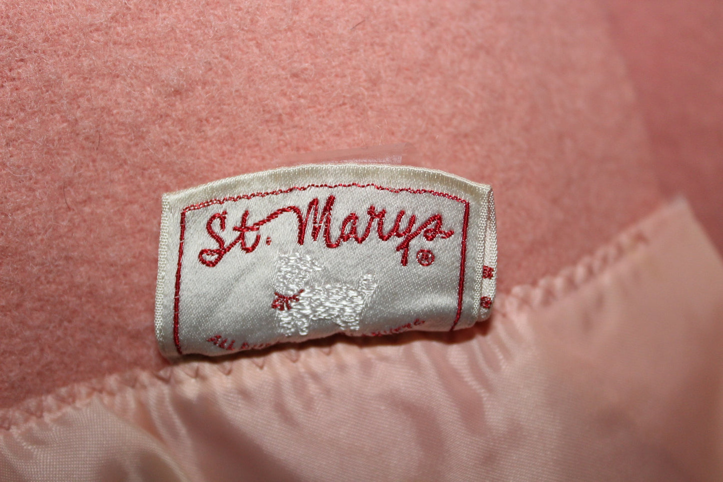 St Marys Wool Blanket Pale Rose Pink Vintage 3" Binding Special ohio
