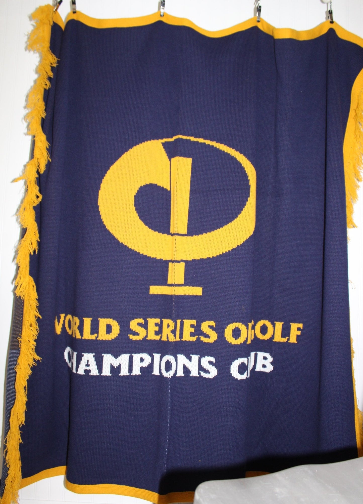 Acrylic Blanket Vintage Collectible LOGO KNITS World Series Golf Champions Club washable