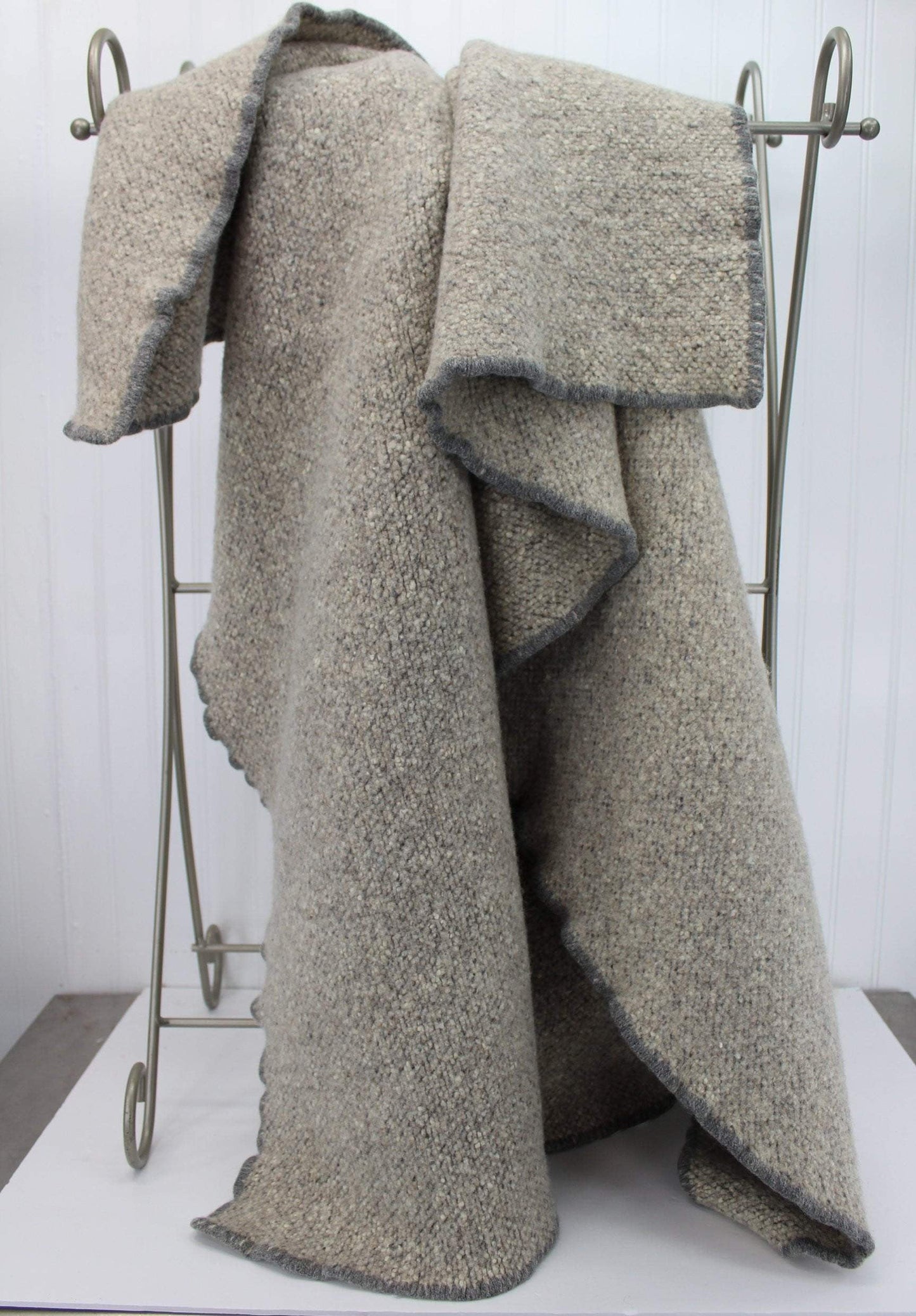 Handsome Travel Rug Blanket - Textured Woven Wool - Very Heavy comfortable on the body
