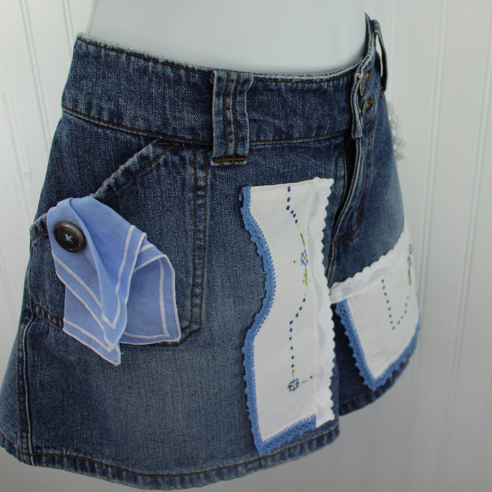 SO Denim Short Jeans 100% Cotton Patzi Design Embroidery Lace Size 15 SO..so real so right label
