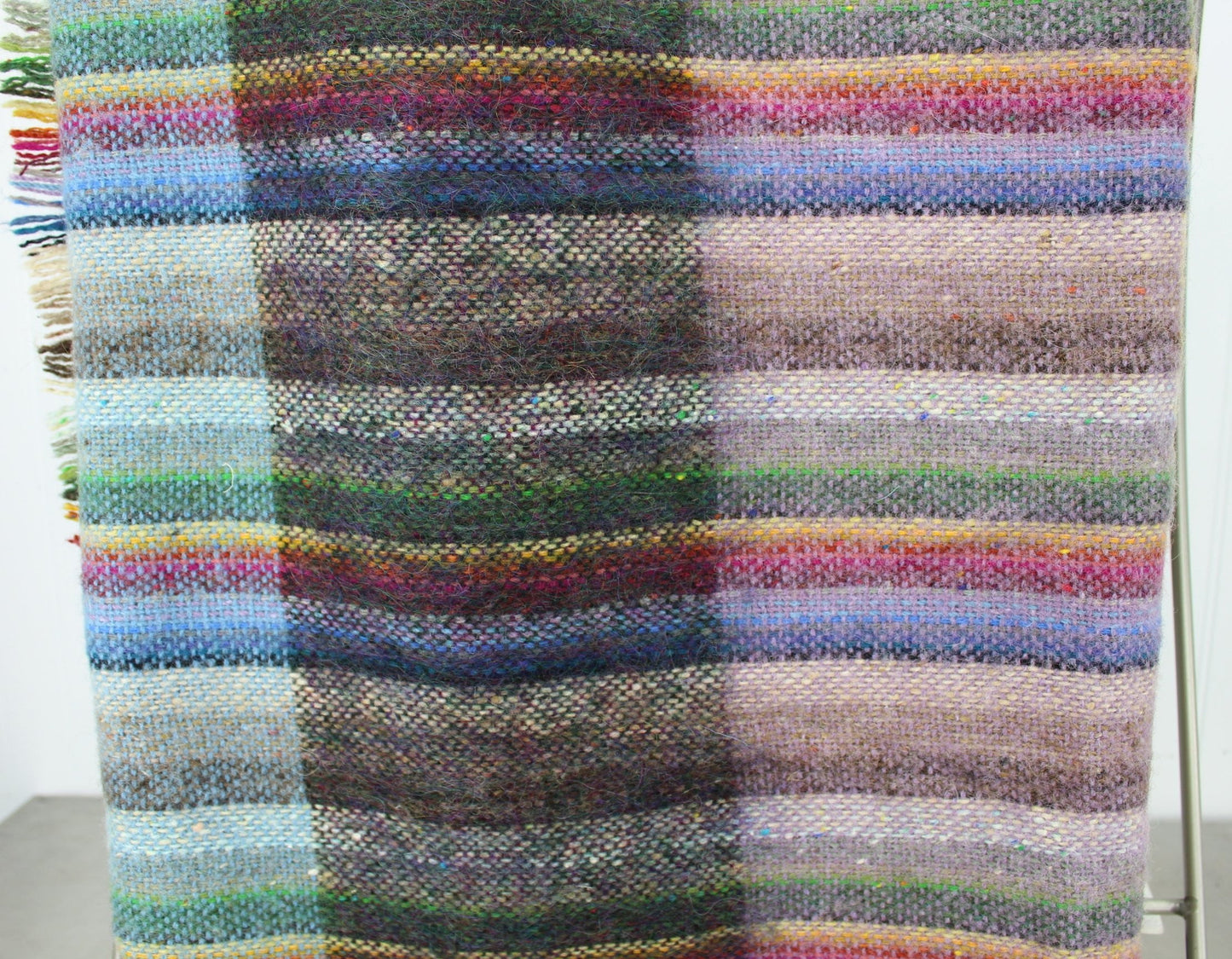 Donegal Handwoven Tweed John Molloy Throw Blanket - Lambswool Fringed Awesome lavender yellow brown