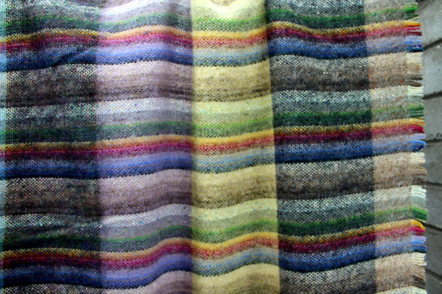 Donegal Handwoven Tweed John Molloy Throw Blanket - Lambswool Fringed Awesome unusual tweed blanket