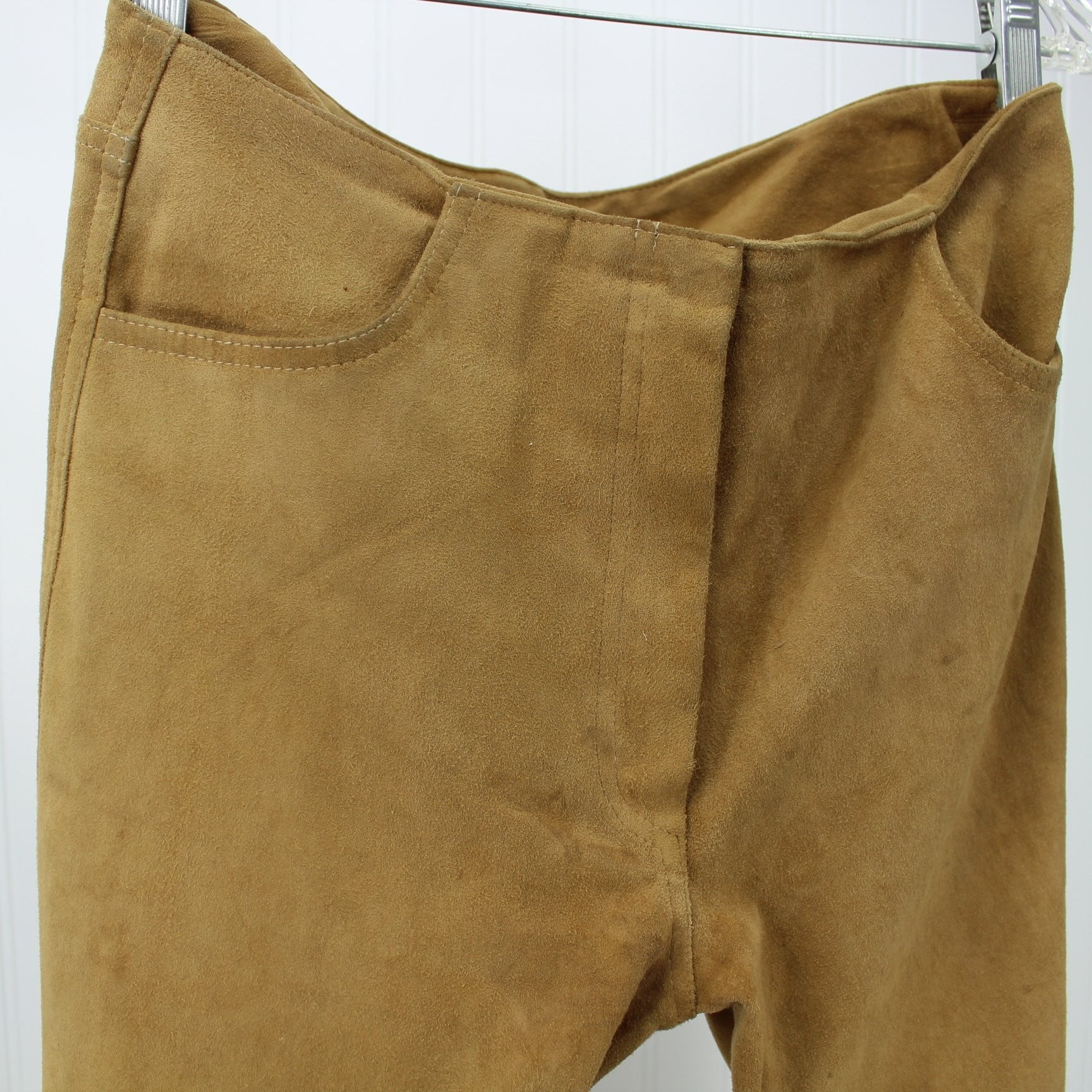 Jean Claude Jitrois France Vintage Womens Suede Leather Pants - Flare Leg Chevre Velour Size 40  - 32" Waist rare to find cowgirls hippie boho
