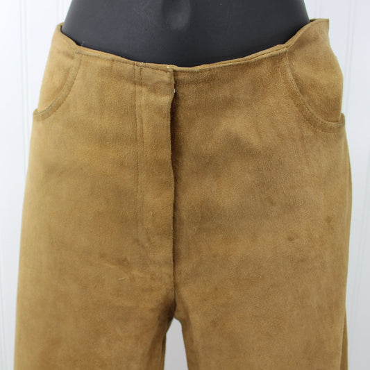 Jean Claude Jitrois France Vintage Womens Suede Leather Pants - Flare Leg Chevre Velour Size 40  - 32" Waist