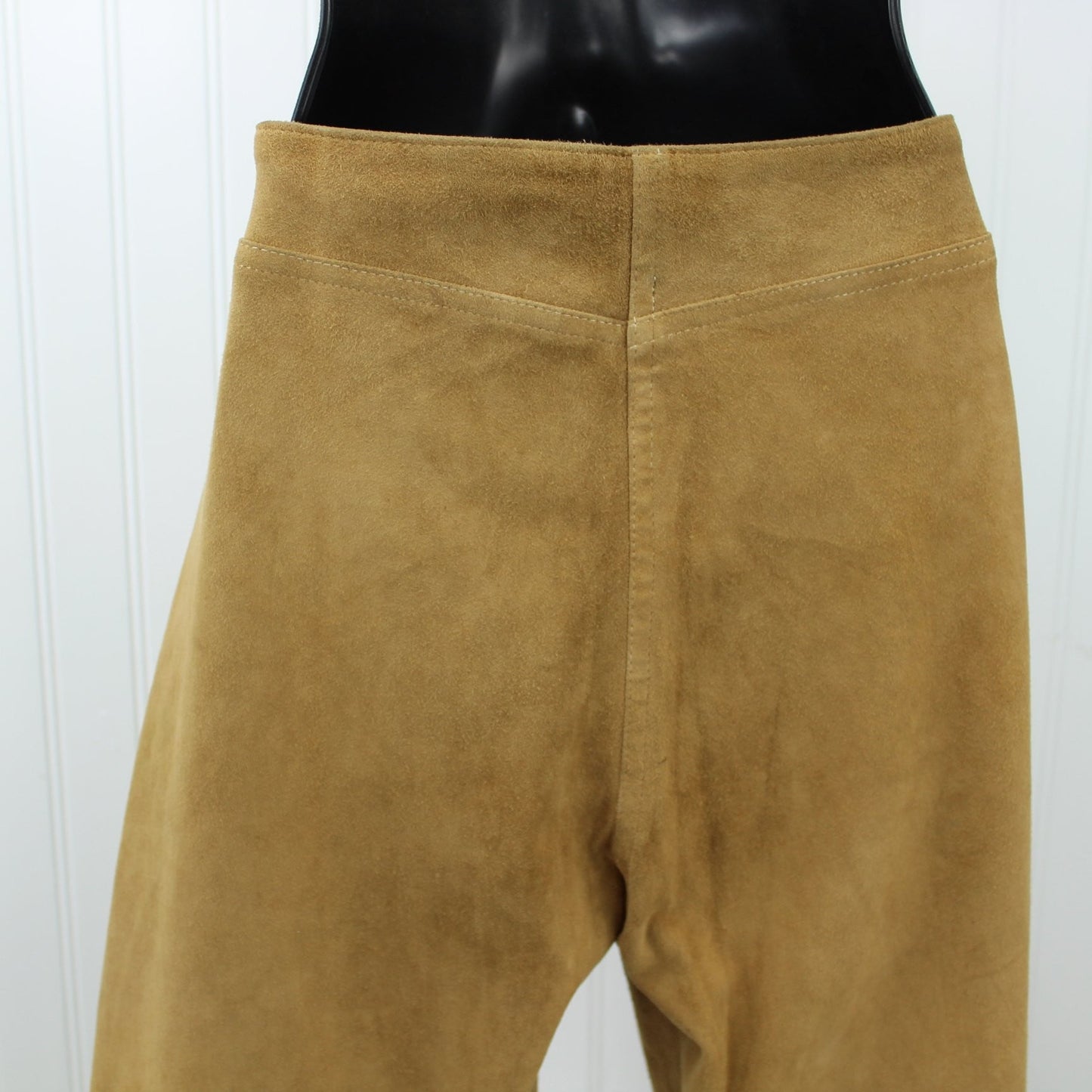 Jean Claude Jitrois France Vintage Womens Suede Leather Pants - Flare Leg Chevre Velour Size 40  - 32" Waist great cut set in waist back