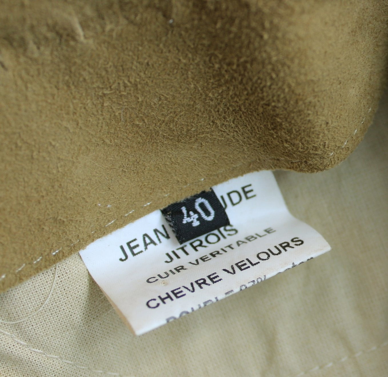 Jean Claude Jitrois France Vintage Womens Suede Leather Pants - Flare Leg Chevre Velour Size 40  - 32" Waist original tags size fabric