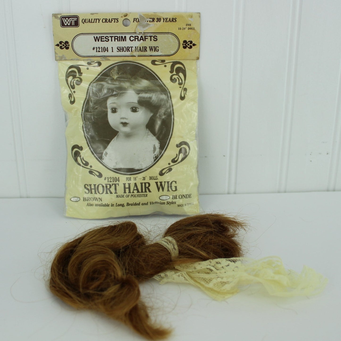 Natural Hair for Doll Wig & Westrim Vintage Polyester Doll Wig for Large  Doll