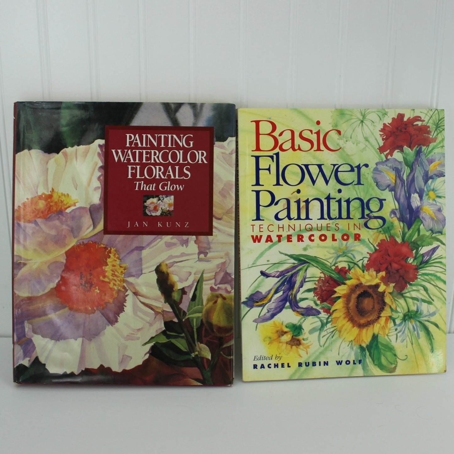 Kunz & Wolf Collection 2 Books Painting Flowers Basic Watercolors Florals That Glow