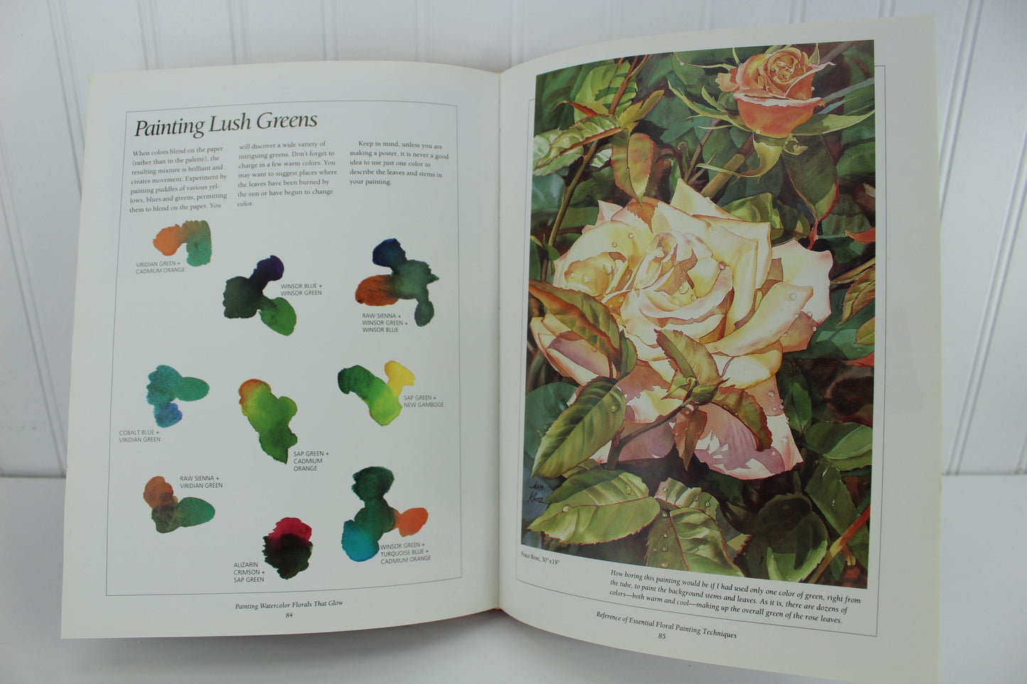 Kunz & Wolf Collection 2 Books Painting Flowers Basic Watercolors Florals That Glow 1990s books