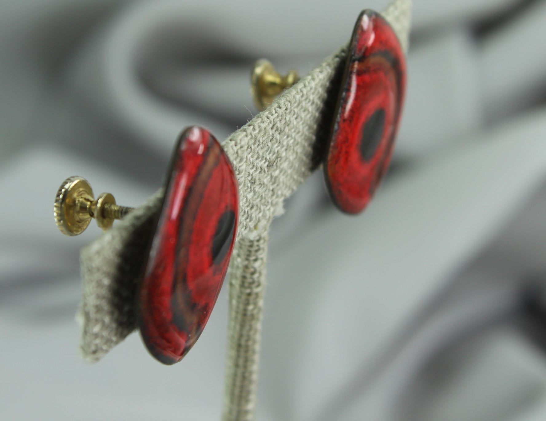Vintage TERIOTIS Enamel Set Theriault Otis Copper Enamel Pin Earrings Mid Century Modernist collectible