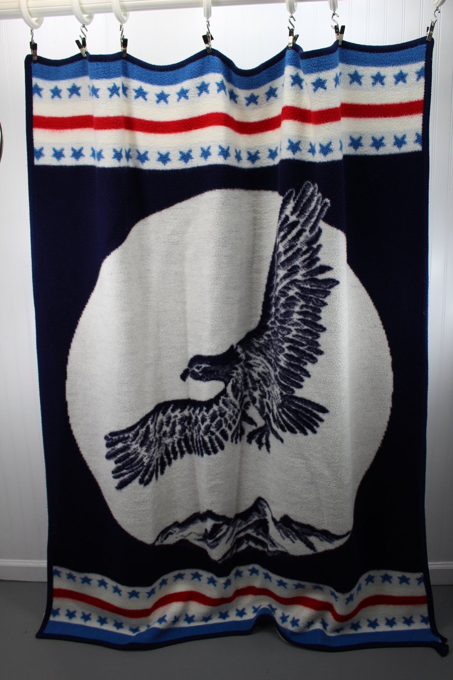 Pickpid Fabrics Eagle Acrylic Blend Throw Blanket - 56" X 72" Israel red white blue bright