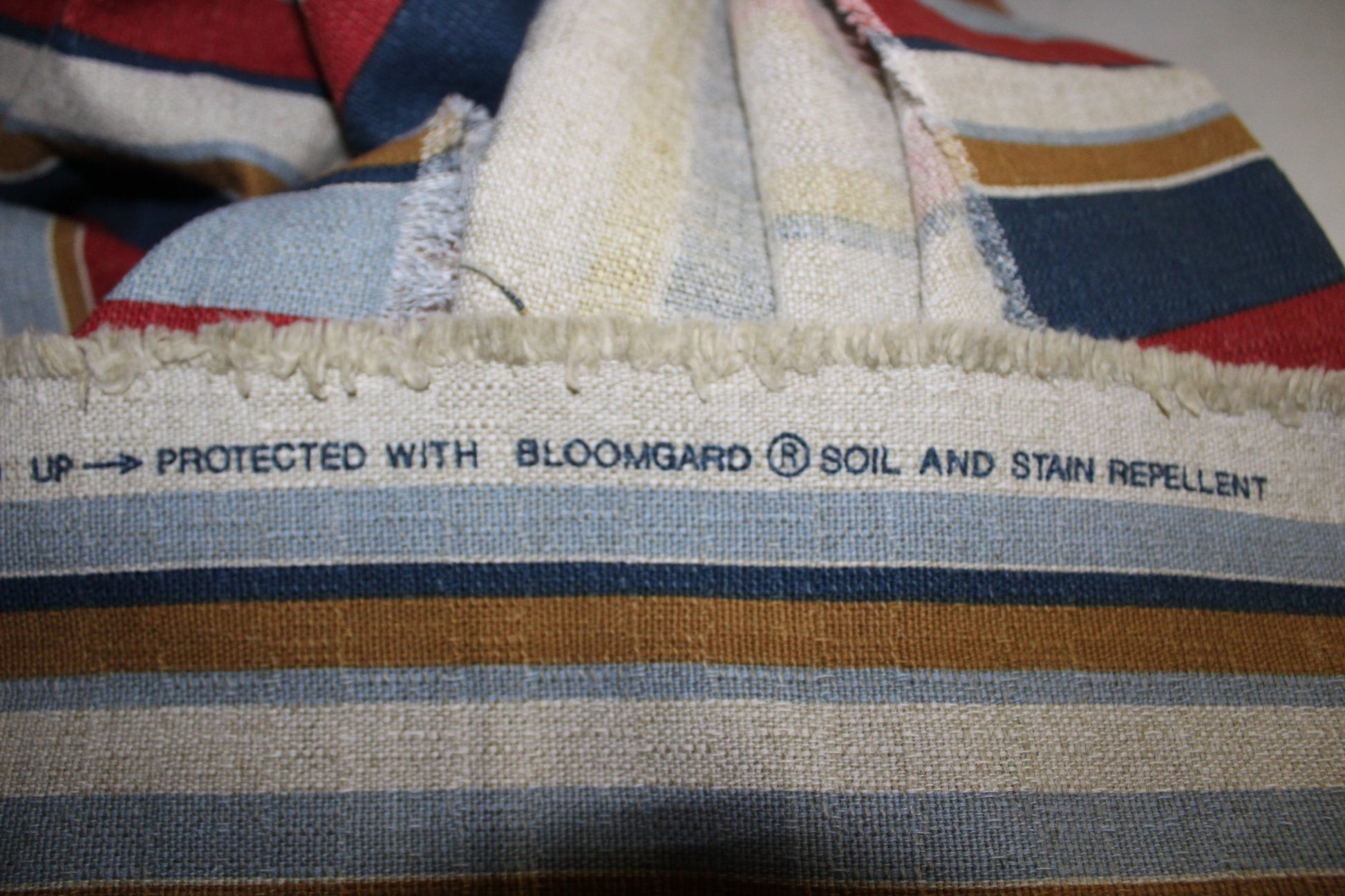 Bloomcraft Fabricl Stripe Barkcloth Weave 106" X 55" DIY Decor Crafts  stain repellant